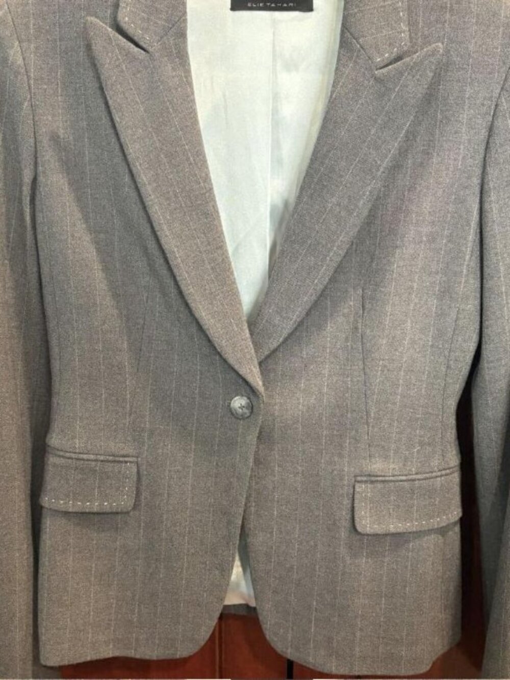 Elie Tahari Gray Pinstripe Blazer